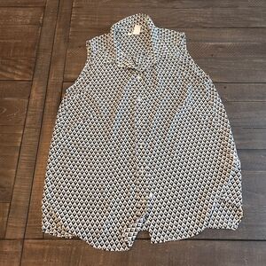 H&M Sleeveless Geometric Blouse Sz6